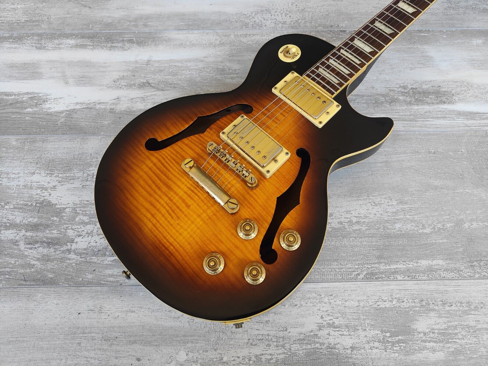 2001 Epiphone Limited Edition ES-PRO Semi Hollowbody Les Paul (Brown  Sunburst)