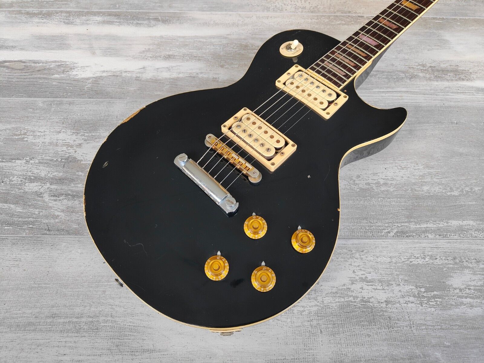 1980 Aria Pro II Japan LS-600 Les Paul Standard (Black) – Cool Old Guitars