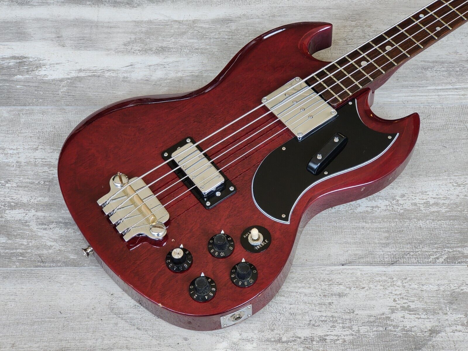 1974 Greco Japan EB420 SG EB Double Cutaway Bass (Cherry Red)