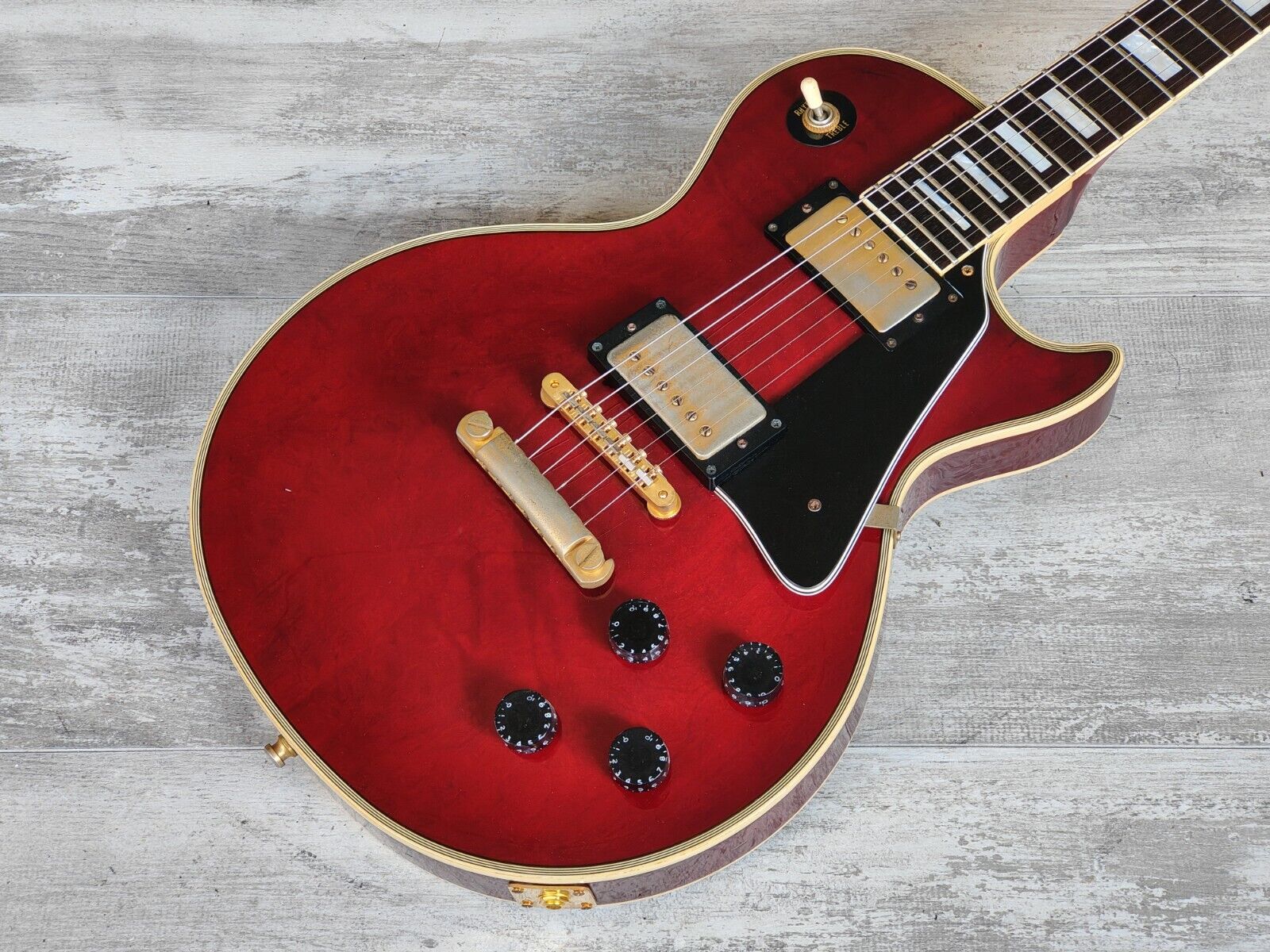 1990's Orville (Gibson) Japan LPC-75 '60's Reissue Les Paul Custom (Wine  Red)