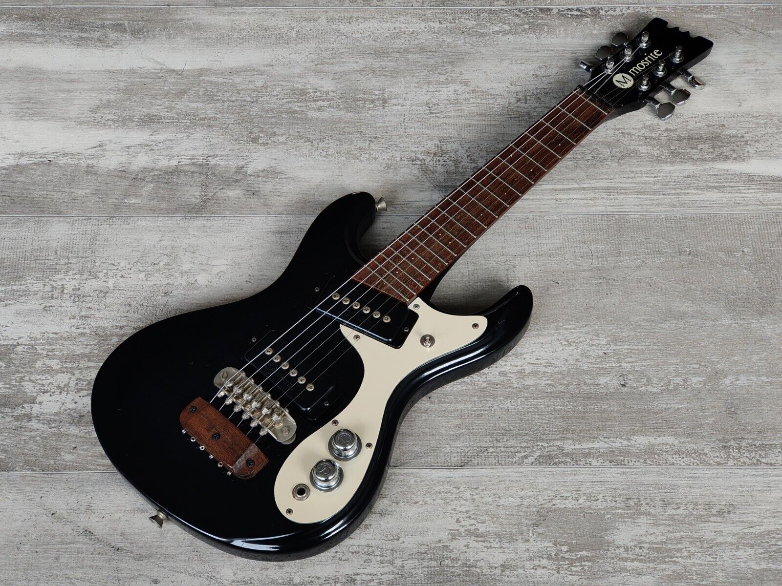 1990's Mini Mosrite Octave Guitar (Black)