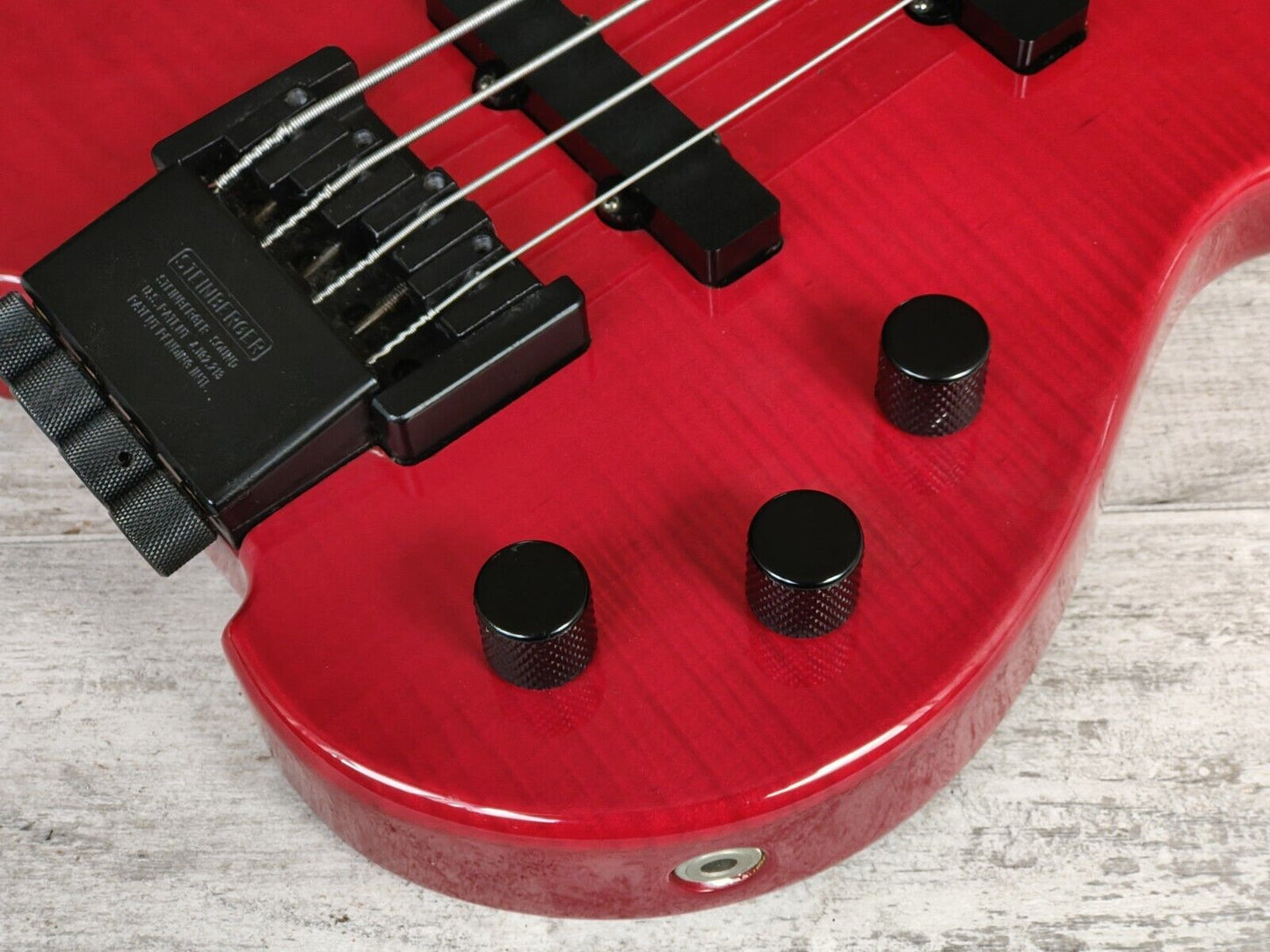 1986 Greco Japan F-100J Headless Vintage Bass w/Steinberger System (Trans Red)