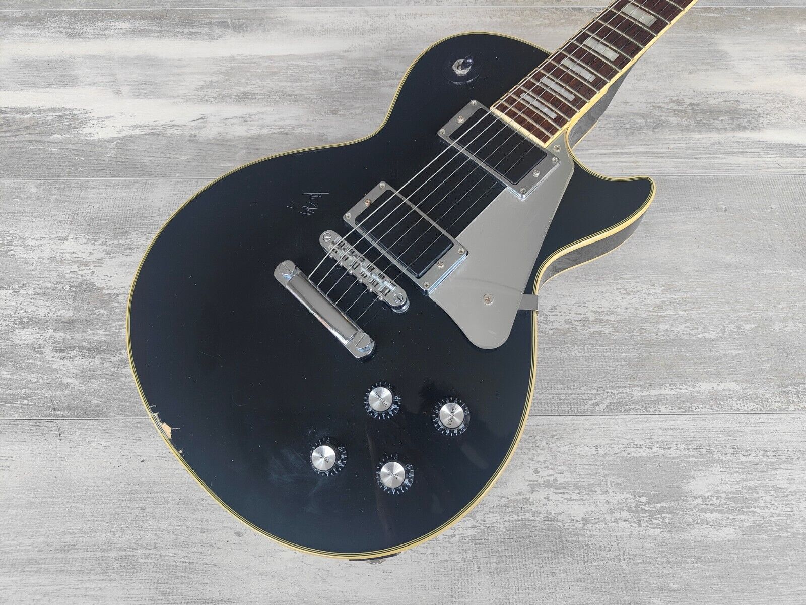 Blitz by Aria Pro II Les Paul Custom (Black Sykes)