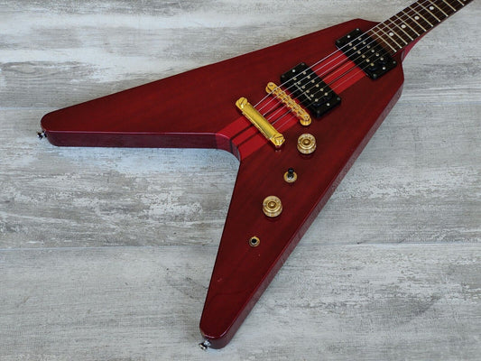 1997 Greco Japan GV-90MH Neckthrough Flying V (Cherry Red)